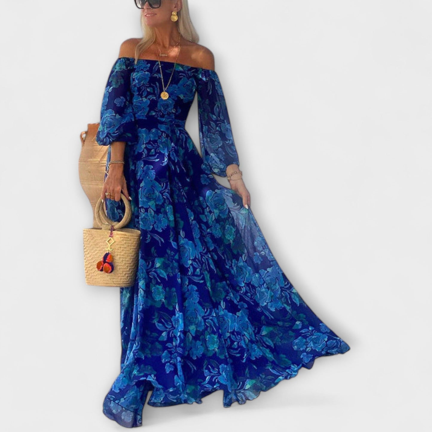 Boho Chic Smocked Maxi Dress for Summer Vacations - Nocini