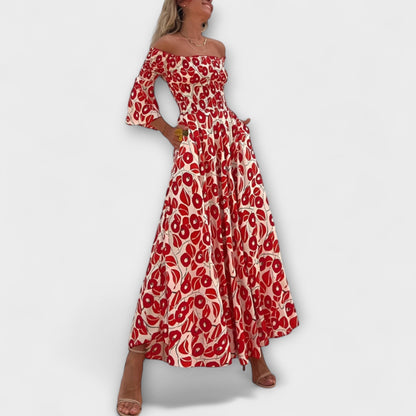 Beachy Floral Cold Shoulder Summer Dress