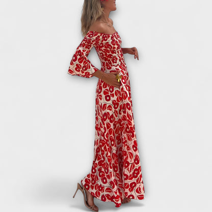 Beachy Floral Cold Shoulder Summer Dress