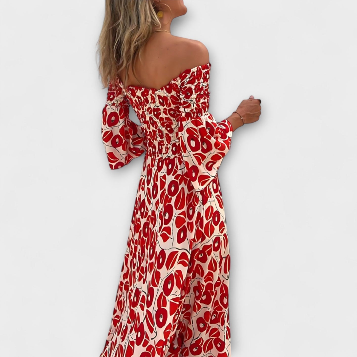 Beachy Floral Cold Shoulder Summer Dress