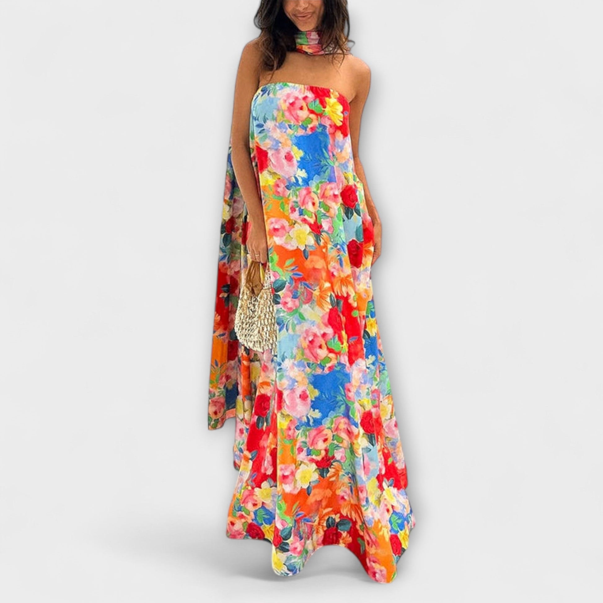 Beautiful Strapless Evening Maxi Dress for Women - Nocini
