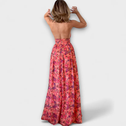 Beautiful Floral Strapless Maxi Dress for Women