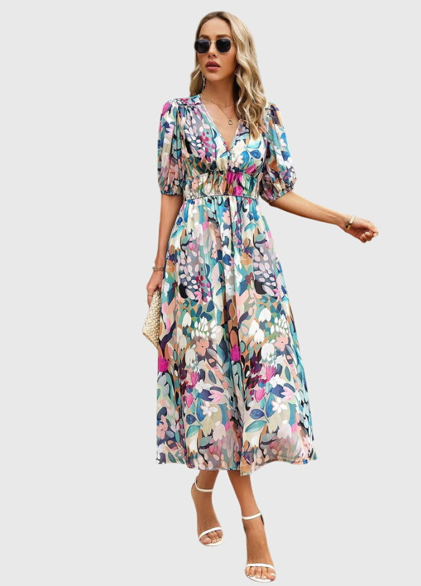 Beautiful Flower Knee Length Party Dress - Nocini
