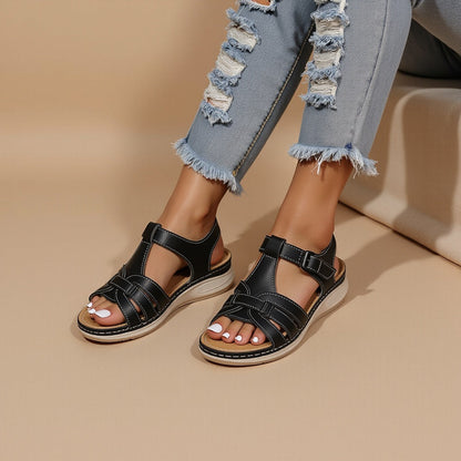 Braided Buckle Women's Casual Flat Sandals