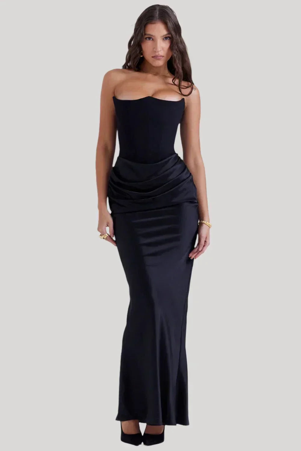 Boho Chic Strapless Maxi Dress - Nocini