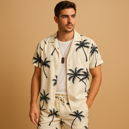 Beachy Summer Palm Print Mens Set - Nocini
