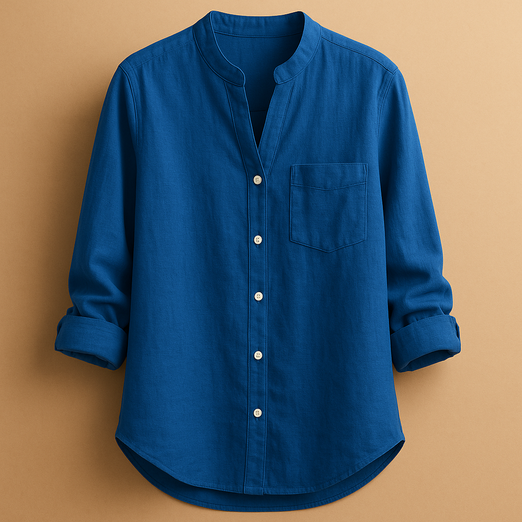 Airy long sleeve shirt for women with a lightly tailored fit, suitable for casual outfits, office wear, and formal occasions.