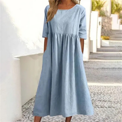 Bella Women's Flowy Waist Summer Midi Dress - Nocini