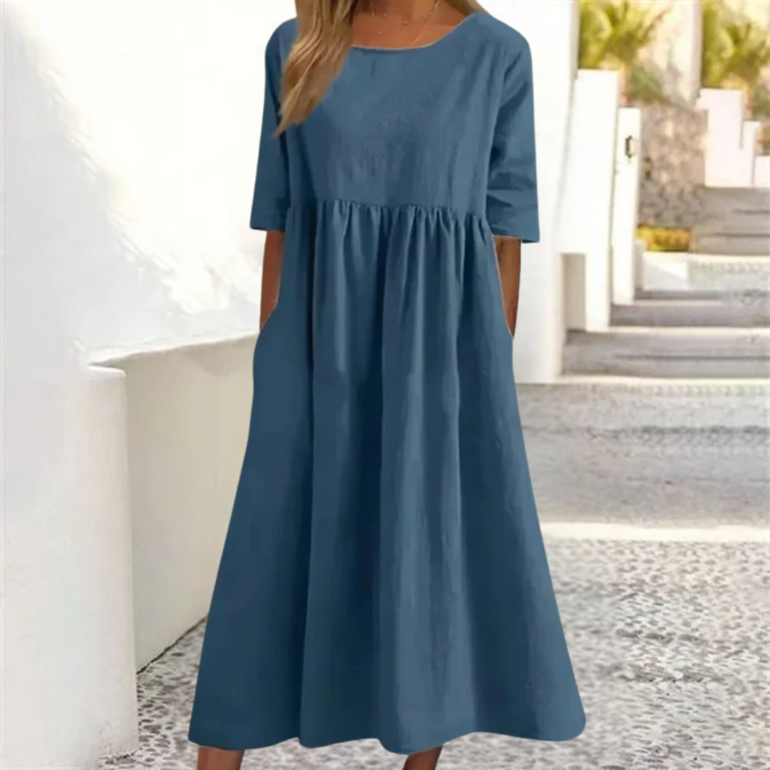 Bella Women's Flowy Waist Summer Midi Dress