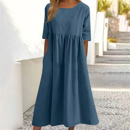 Bella Women's Flowy Waist Summer Midi Dress