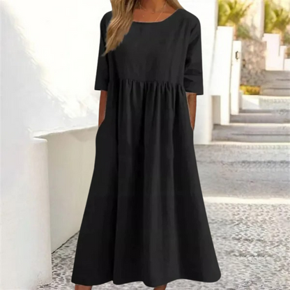 Bella Women's Flowy Waist Summer Midi Dress