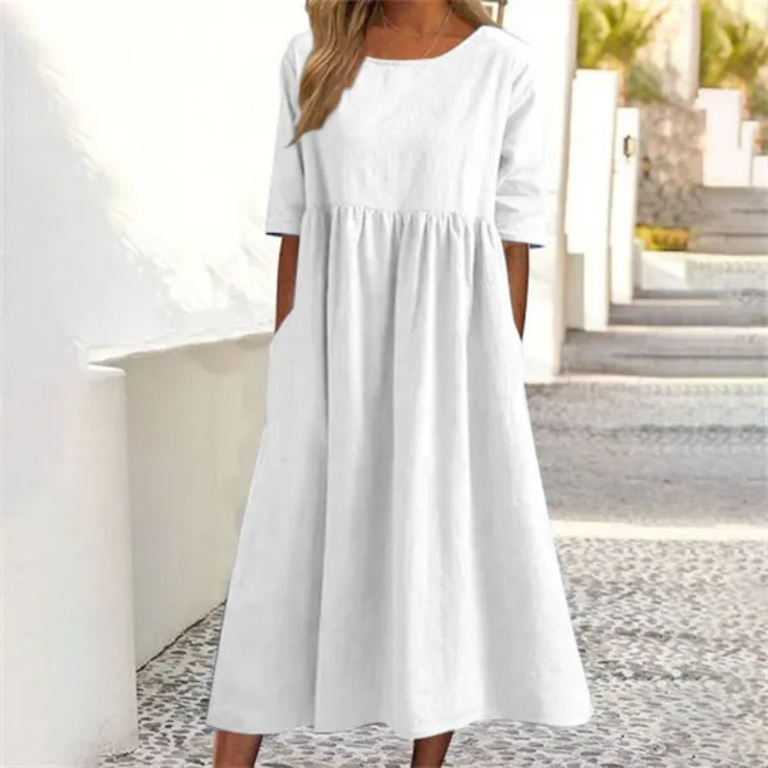 Bella Women's Flowy Waist Summer Midi Dress