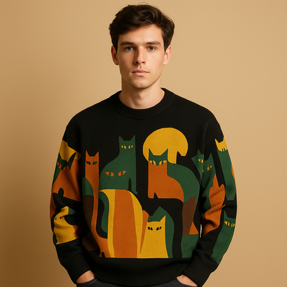 Men’s oversized warm sweater with soft fabric and a modern timeless design, ideal for autumn and winter wear.