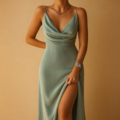Beautiful Women's V-Neck Maxi Dress - Nocini