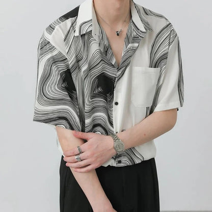 Black White Wave Tee