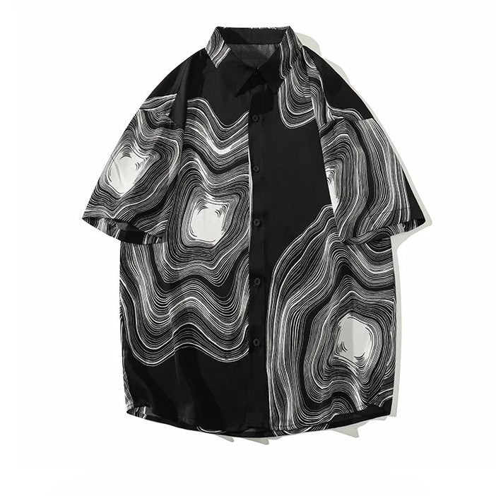 Black White Wave Tee
