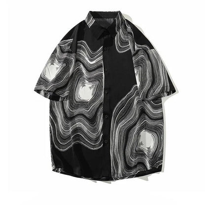 Black White Wave Tee