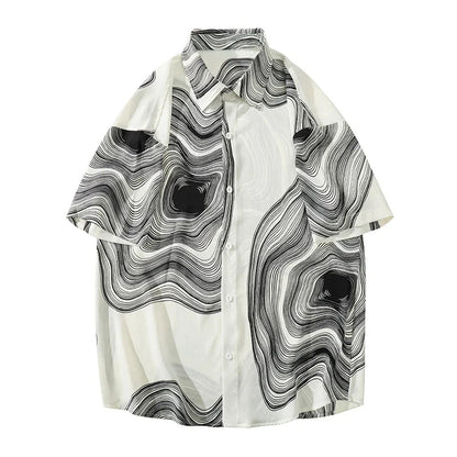 Black White Wave Tee