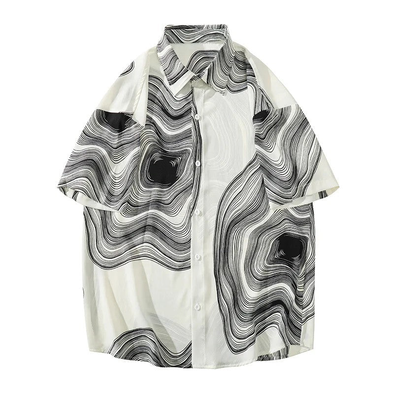Black White Wave Tee