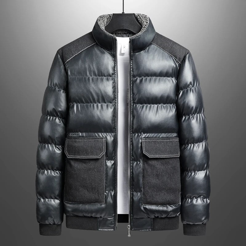 Blue Quilted Padded Coat