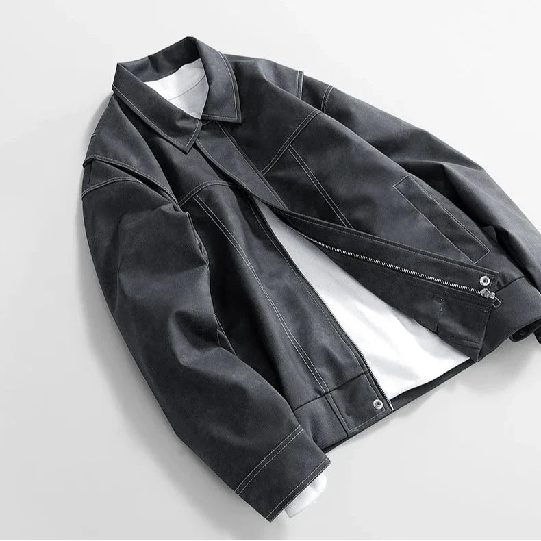 Biker Style Genuine Leather Jacket