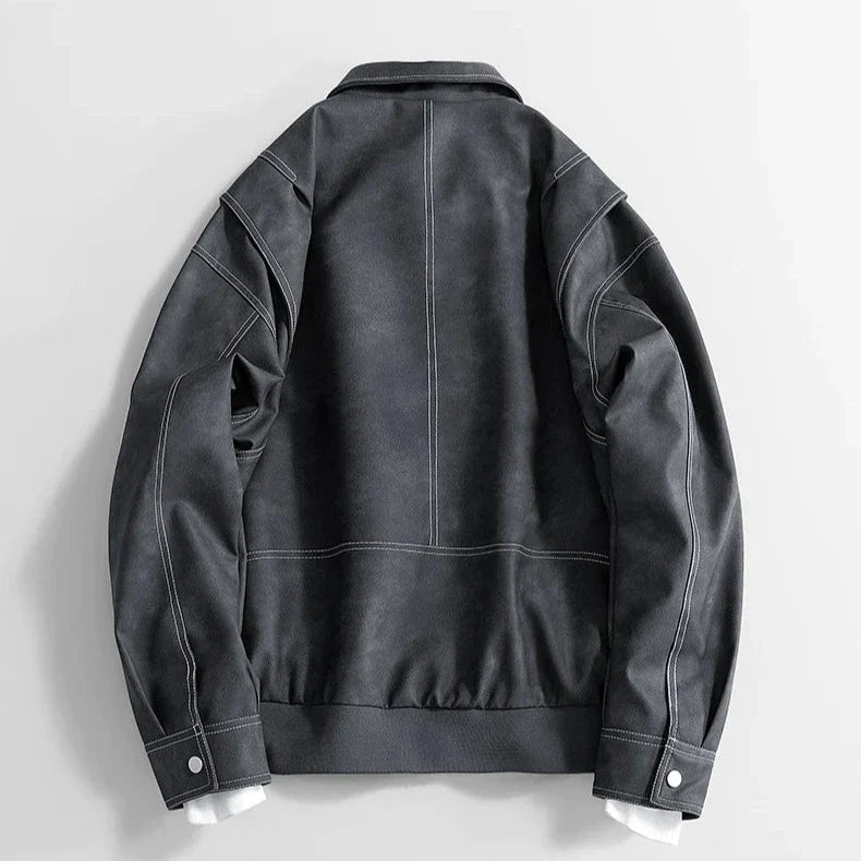 Biker Style Genuine Leather Jacket