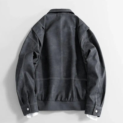 Biker Style Genuine Leather Jacket