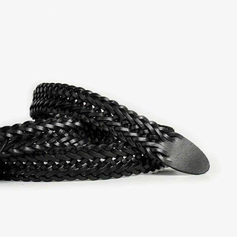 Authentic Woven Leather Waist Belt