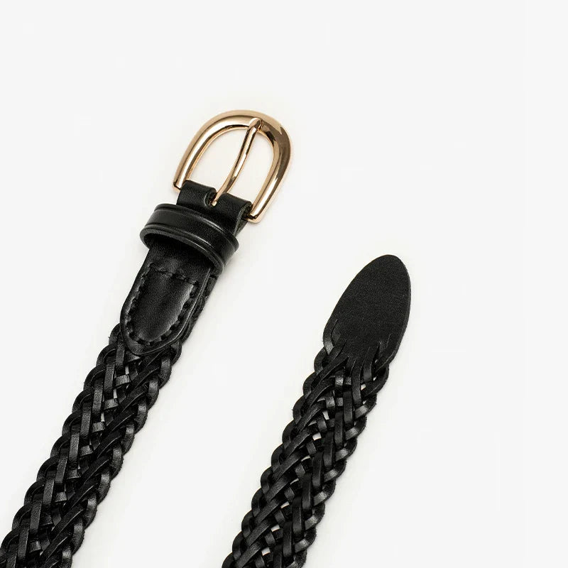 Authentic Woven Leather Waist Belt