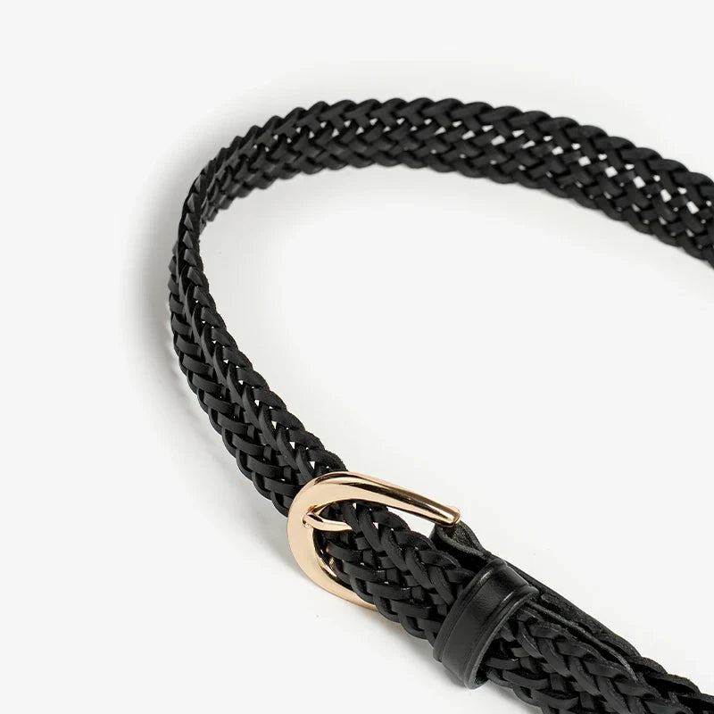 Authentic Woven Leather Waist Belt