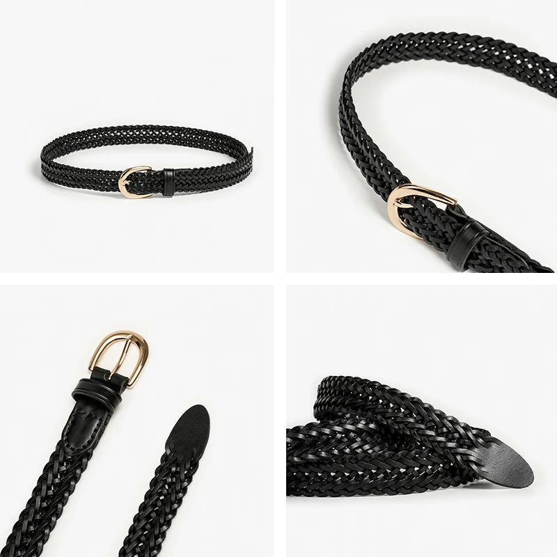 Authentic Woven Leather Waist Belt