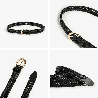 Authentic Woven Leather Waist Belt