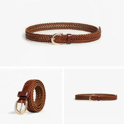 Authentic Woven Leather Waist Belt