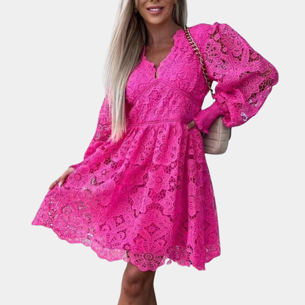 Beautiful Floral Tea Length Dress for Women - Pexav