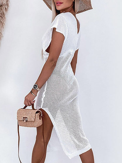 Bohemian Summer Dress with Belted Waist - Pexav