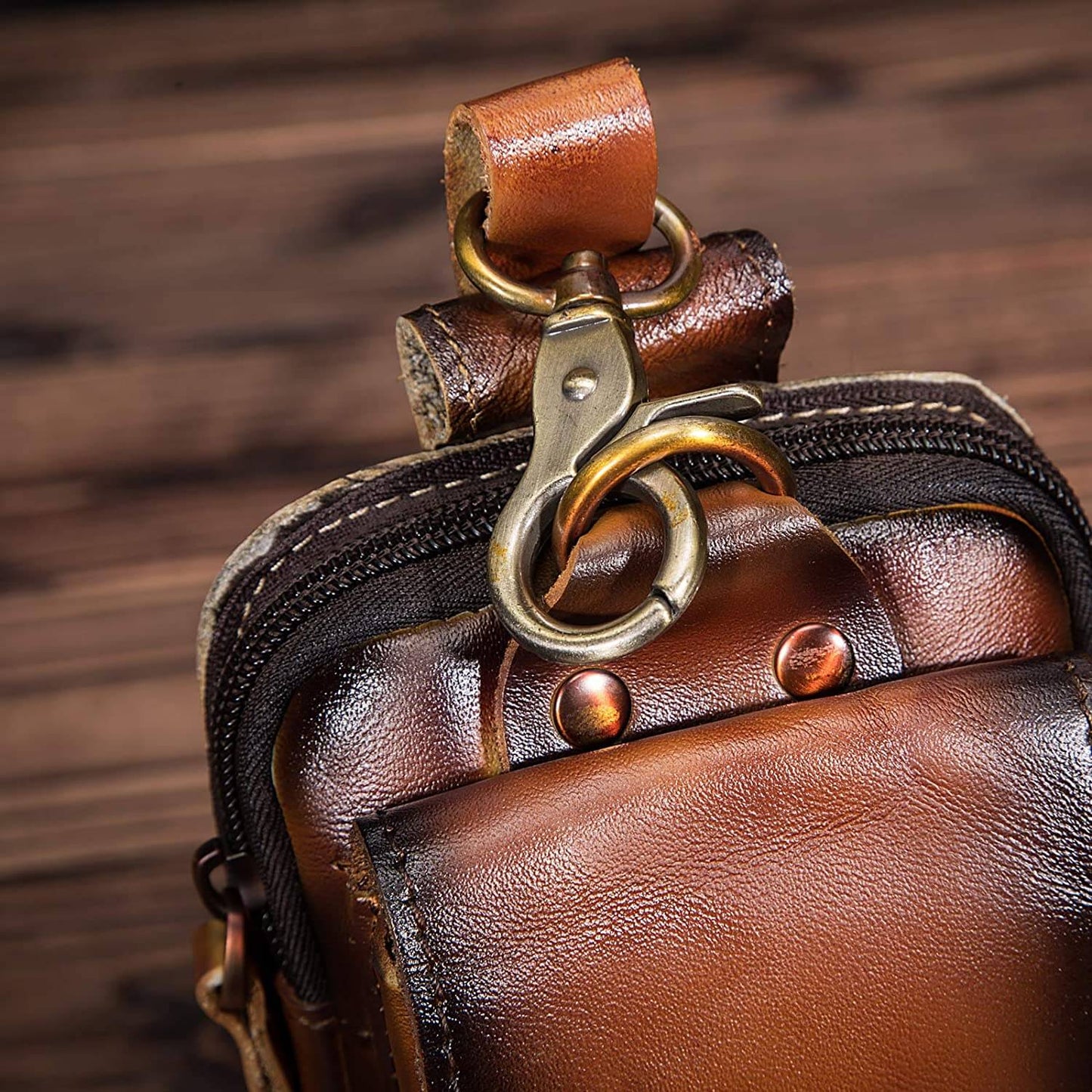 Authentic Leather Men's Belt Bag