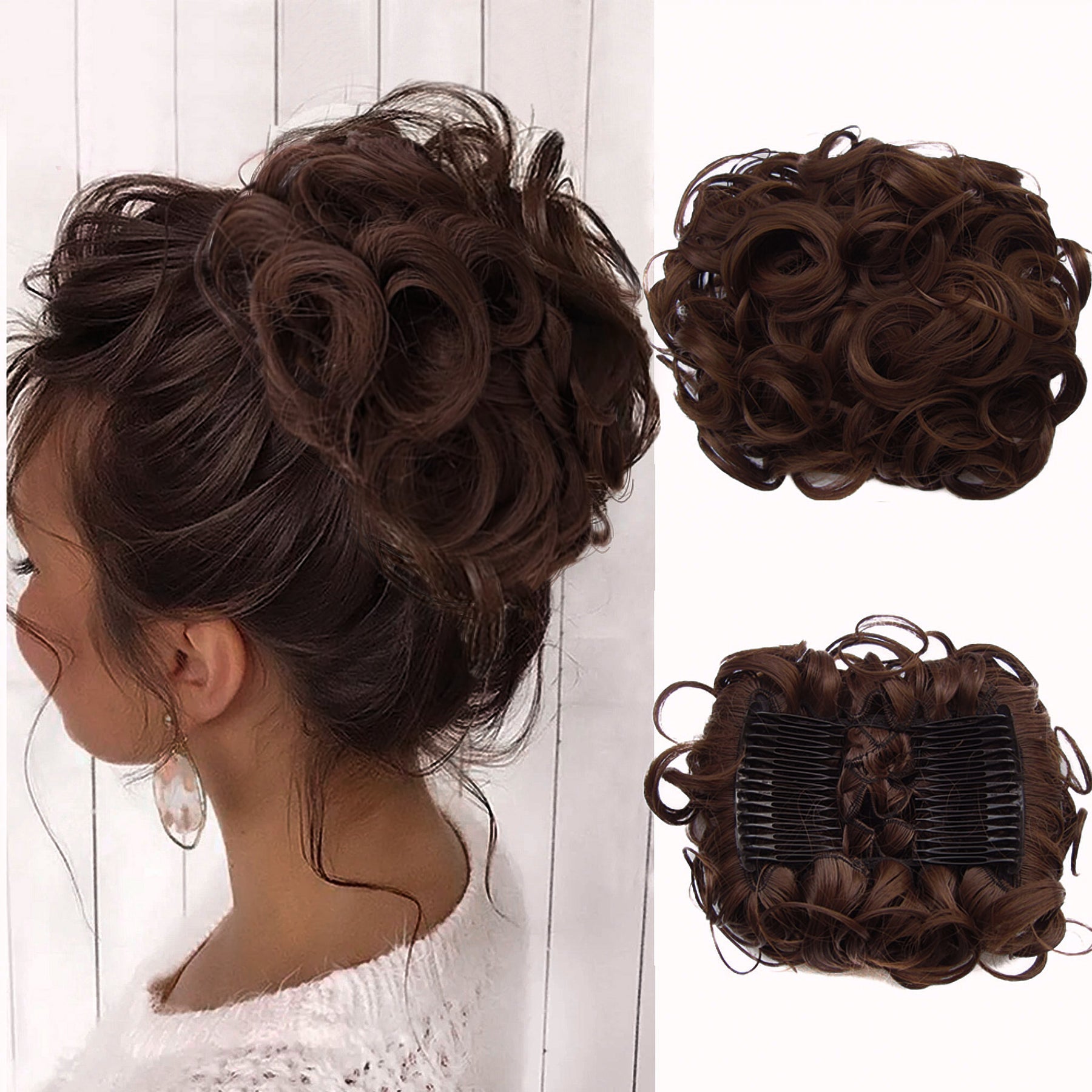 Curly Knot Hair Extension – FluffyFix-07#-Nora Luxe