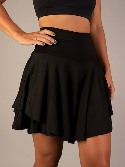 Sporty & Functional Women's Tennis Skirt with Shorts and Pockets – Maja-Black-S-Nora Luxe