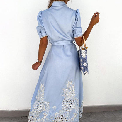 Maxi Dress with Embroidery – Celeste-White-S-The Livary