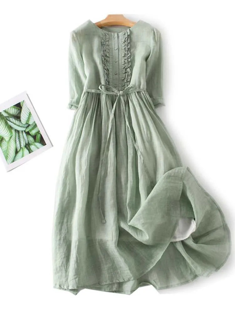 Airy Summer Pleated Dress for Women - Pexav