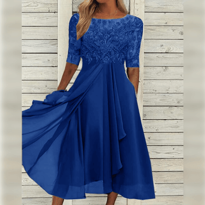 Stylish and Comfortable Dress - Lilac-Dark blue-XS-Nora Luxe