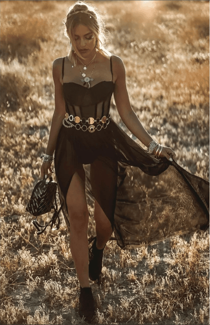 Vintage Festival Dress with Charm - Amelie Vogue-Black-S-Nora Luxe