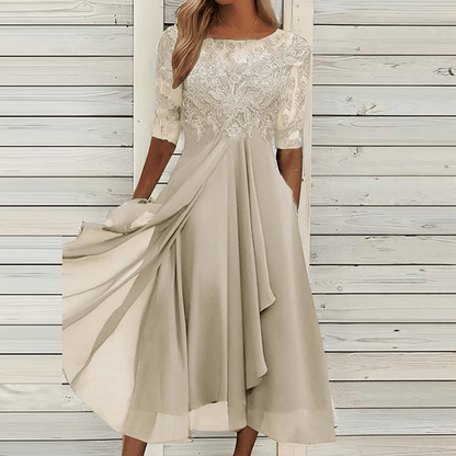 Stylish Summer Dress for a Fashionable Appearance - Lena Meier-Beige-S-Nora Luxe