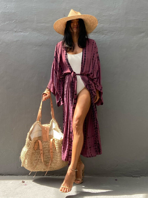 Boho Chic Kimono with Sash Tie - Pexav