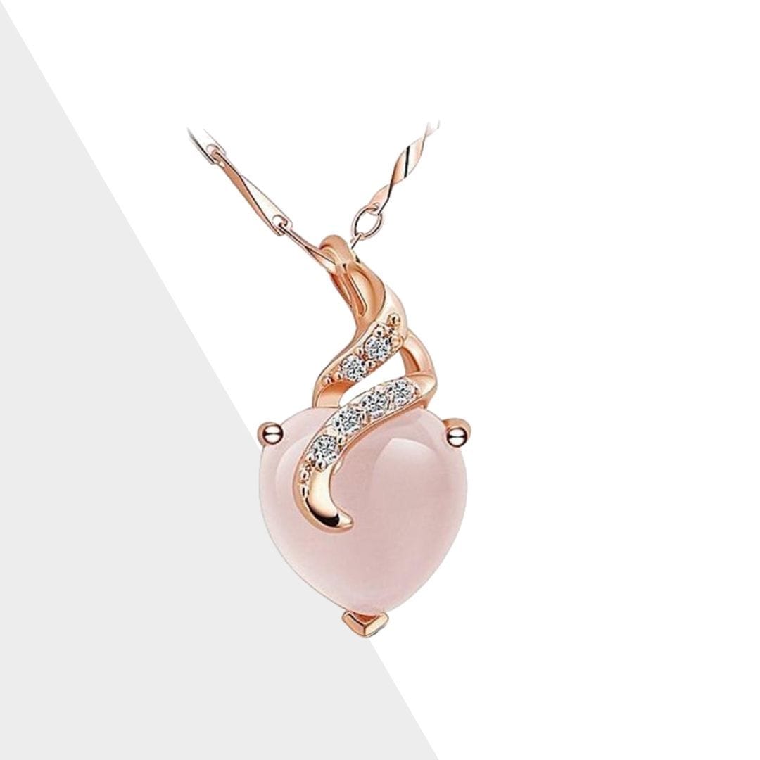 Beautiful Heart Shaped Opal Necklace - Pexav