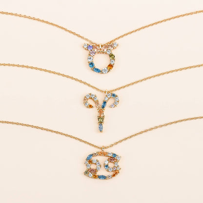 Stylish Zodiac Necklace - Celestia-Gold-Waterman-Nora Luxe