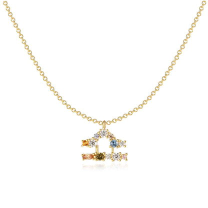 Stylish Zodiac Necklace - Celestia-Gold-Scale-Nora Luxe