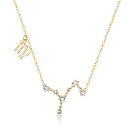 Zodiac Sign Astrology Necklace - Celestia-Gold-Virgo-Nora Luxe