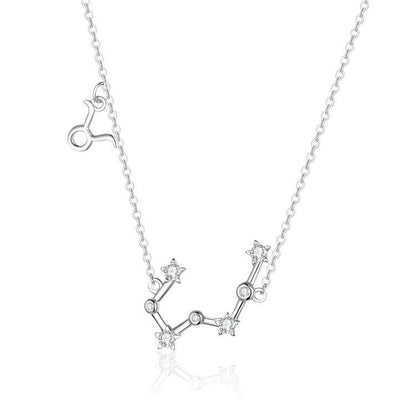 Zodiac Sign Astrology Necklace - Celestia-Silver-Taurus-Nora Luxe