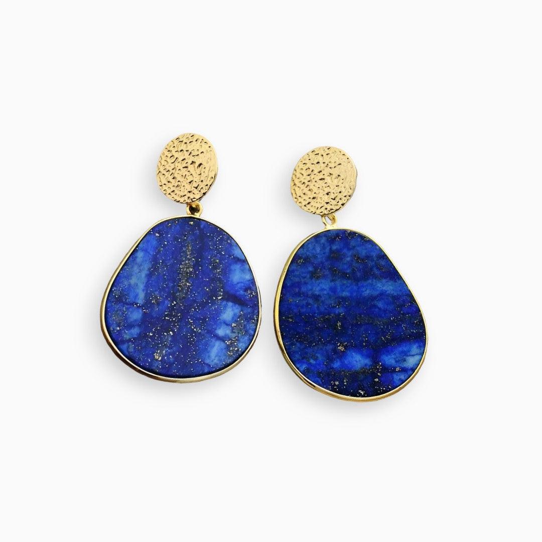 Beautiful Blue and Brown Gemstone Earrings - Pexav